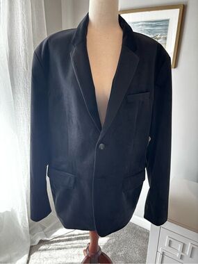 Old Navy Black Men's Single-Breasted Velvet Blazer
